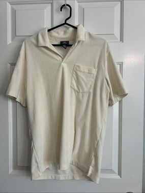 H&M Cream Short-Sleeve Polo with Chest Pocket